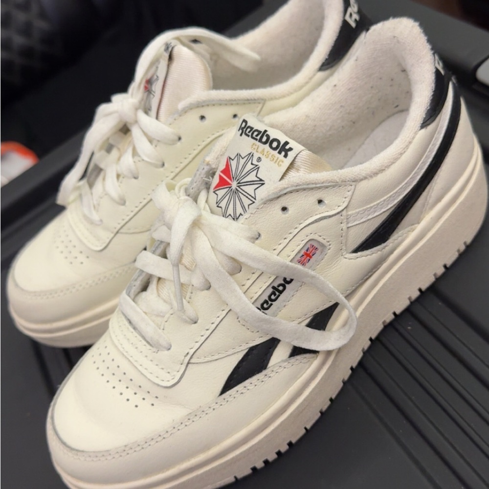 Reebok Classic White and Black Sneakers